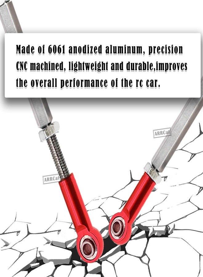 ARRCat Turnbuckles Camber Links Upgrades Parts for Ecx 1/10 2WD Ruckus Axe Brutus Circuit AMP MT AMP DB AMP Crush K&N Torment,6PCS Aluminum Adjustable Turnbuckles,Replace ECX1046,Red - Image 3